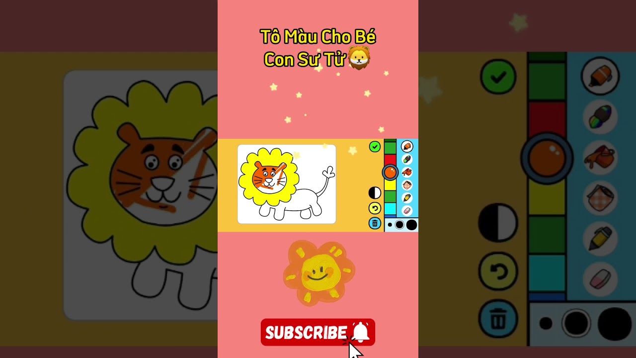 Draw🎨Lion🦁T&ocirc; m&agrave;u cho b&eacute; con sư tử#tomauchobe #t&ocirc;m&agrave;u #t&ocirc;m&agrave;uđẹp