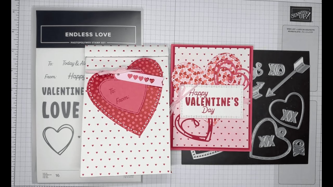 Stampin’ Up! Endless Love Valentine Card & Gift Bag Tutorial #diy #papercrafting #treatbag #handmade