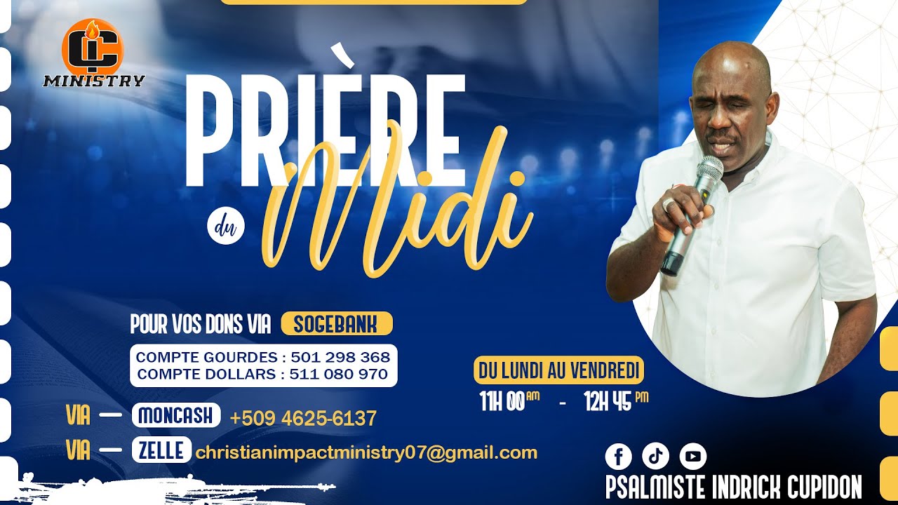 EN DIRECT | PRI&Egrave;RE DU MIDI | 17 OCTOBRE 2025 | Psalmiste Indrick Cupidon