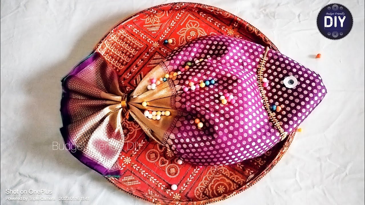 Saree Packing Ideas / Bengali Wedding Tray Decoration/ Totto Design/How to make Fish with Saree