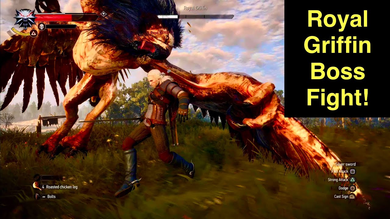 Royal Griffin Boss Fight | Geralt & Vesemir vs the Beast – Witcher 3