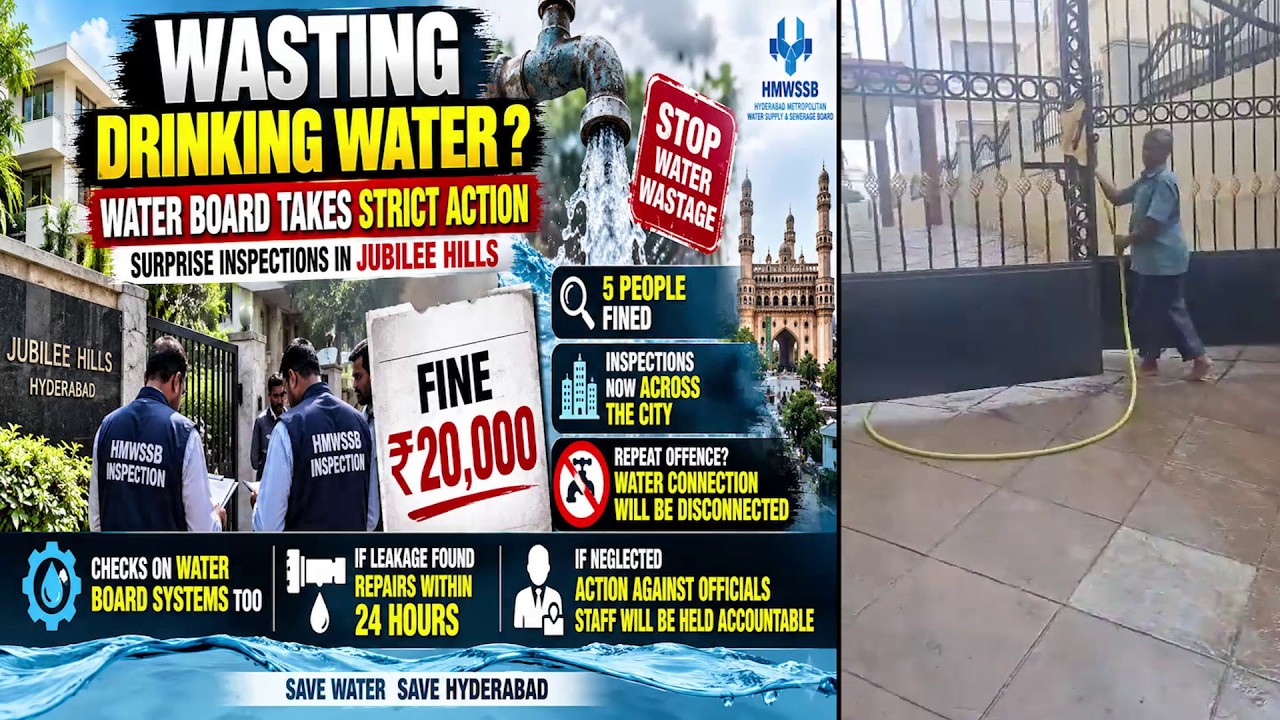 Drinking Water Waste Par Action | HMWSSB Starts Surprise Inspections