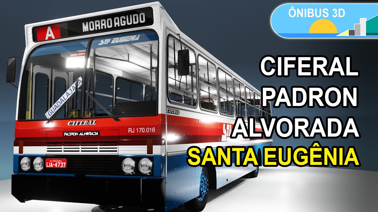 &Ocirc;nibus Ciferal Padron Alvorada III - Santa Eug&ecirc;nia Transportes e Turismo - Blender 3d