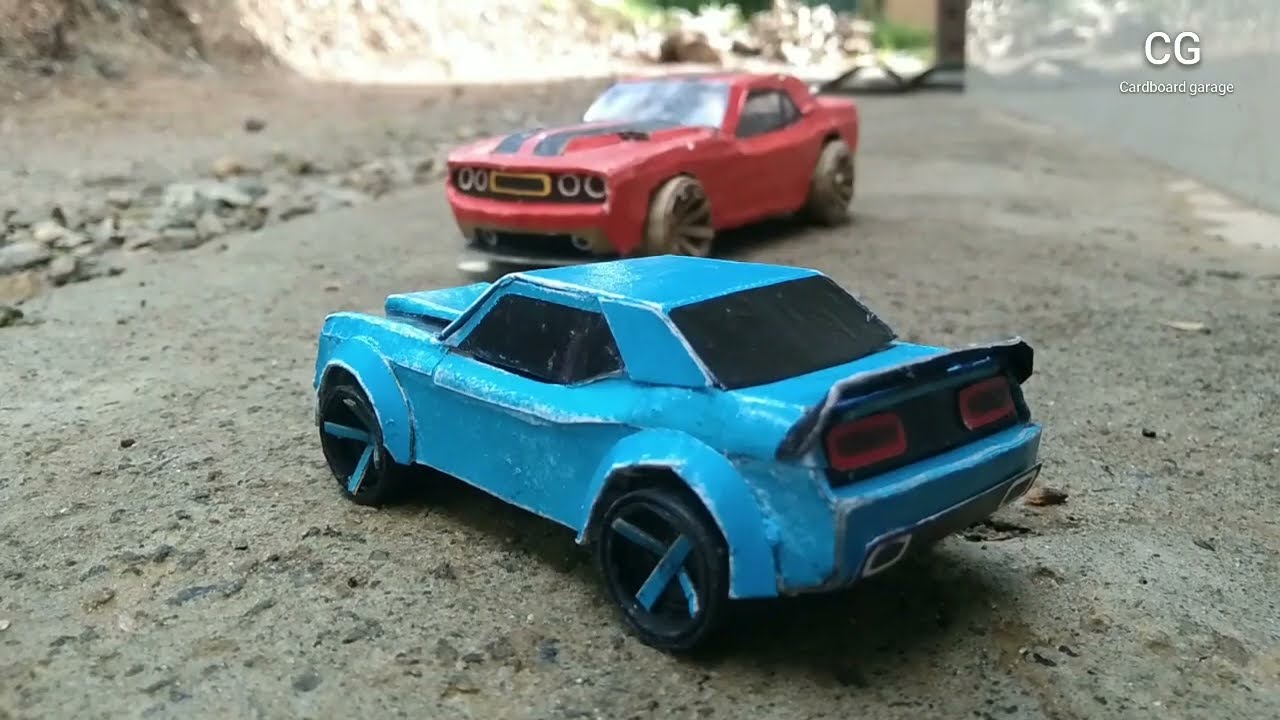 How to make a dodge challenger from cardboard/ simple 