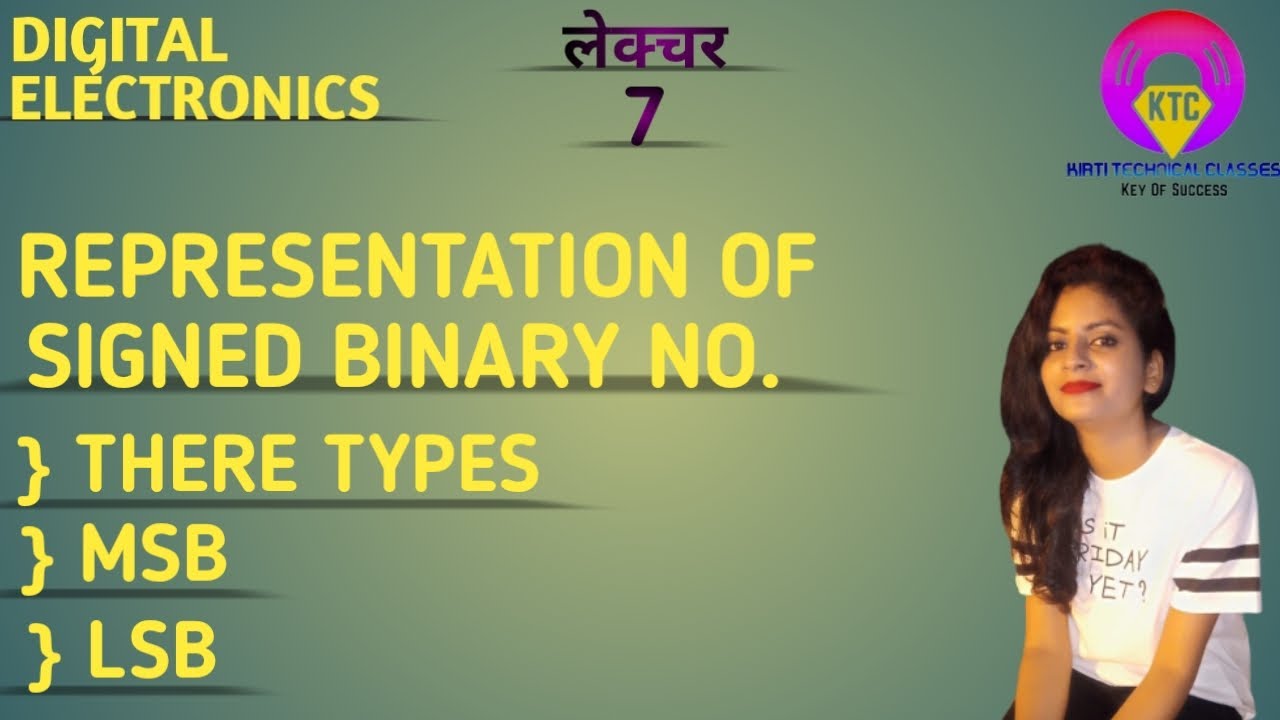REPRESENTATION OF SIGNED BINARY NO.||TYPES OF SIGNED REPRESENTATION| MSB | LSB |HINDI |2020.
