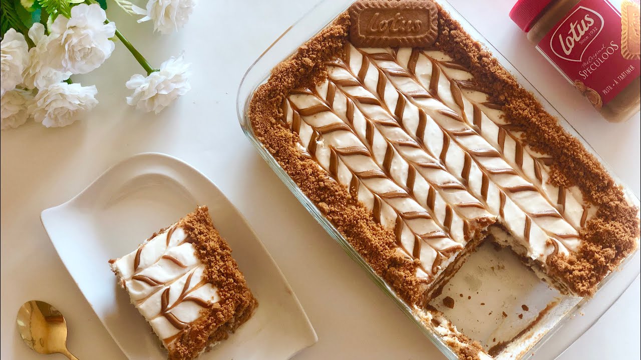 حلا اللوتس البارد /حلى اللوتس سهل وسريع وبدون فرن | lotus biscoff dessert
