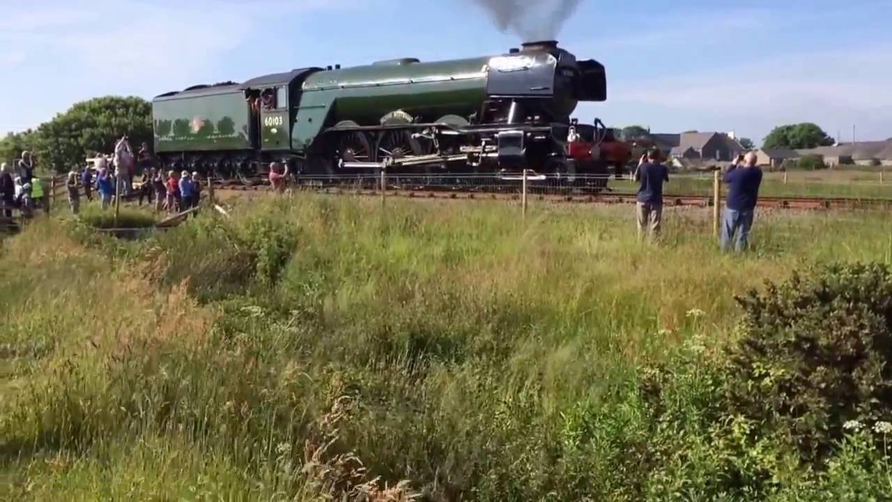 Flying Scotsman 60103 Anglesey North Wales 15 June 2016. At speed & at rest. With tone and whistle
