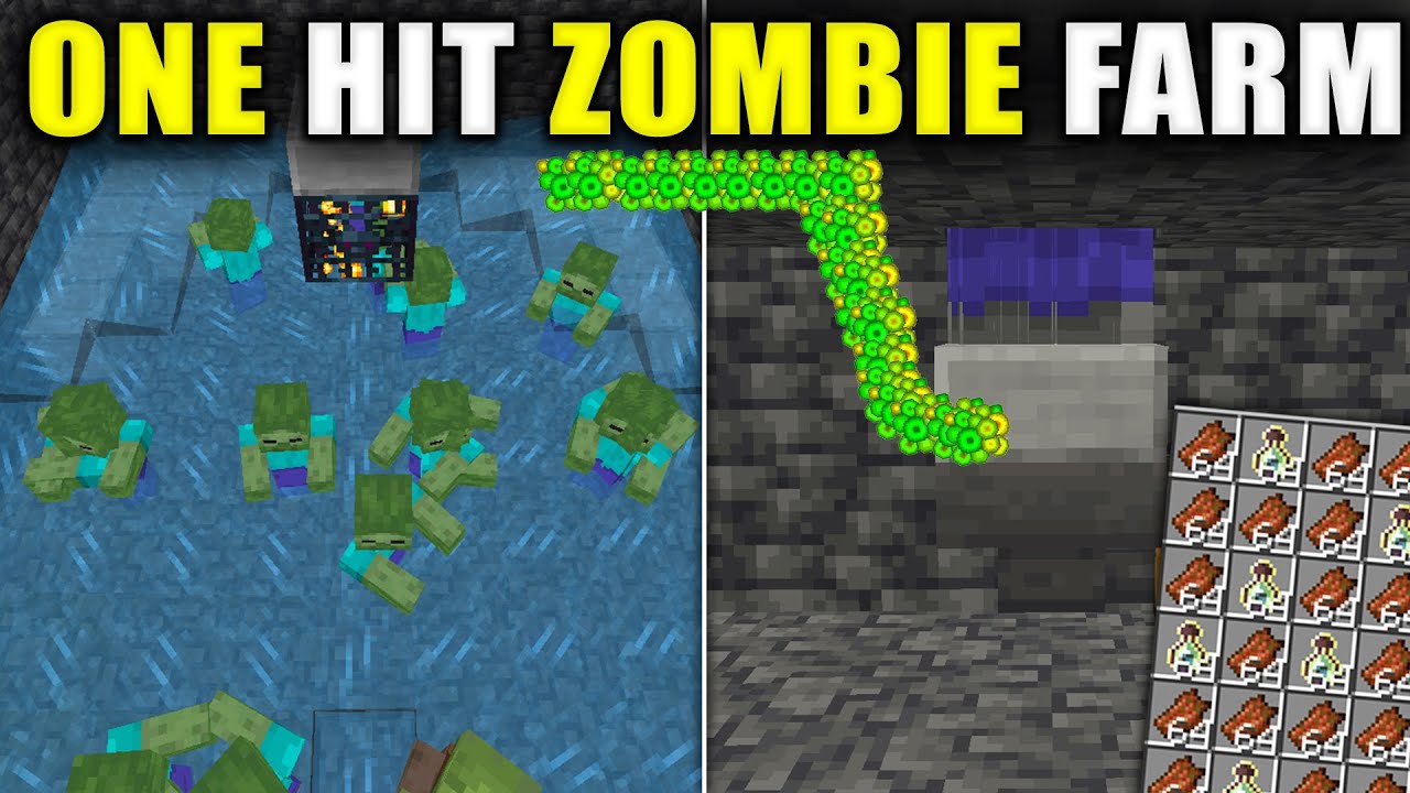Simple 1.21 One Hit Zombie Spawner XP Farm in Minecraft Bedrock (MCPE/Xbox/PS/Switch/PC)