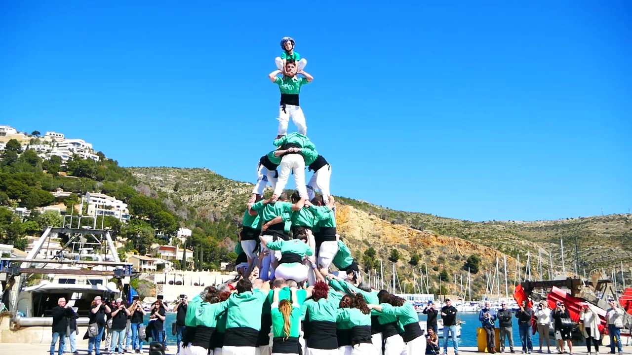 Alta de 5 de la Muixeranga de la Marina Alta al port de Xàbia. 30-03-2025