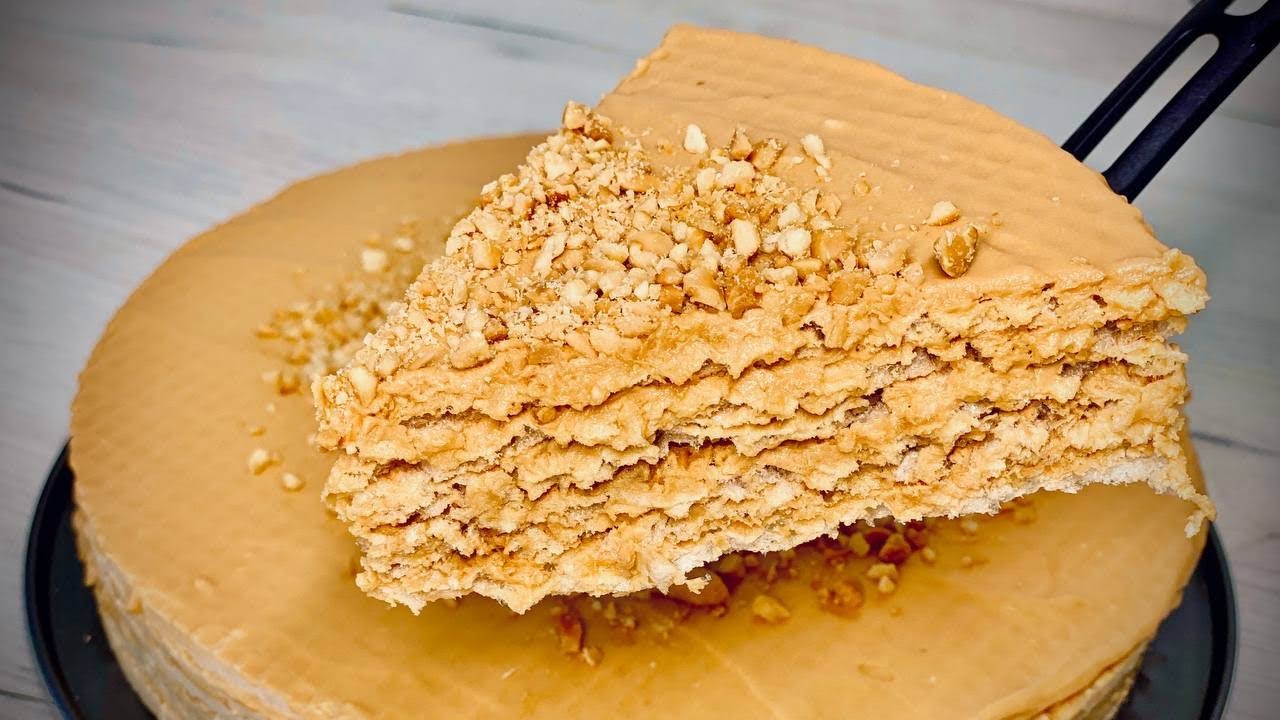 Самый вкусный вафельный торт БЕЗ ВЫПЕЧКИ, реально за 5 МИНУТ! Со сгущенкой