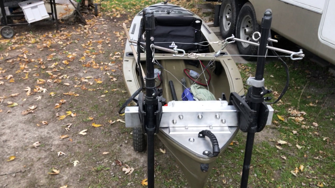 Quick walk through of my twin 45 lb thrust h12 kayak called too reasons