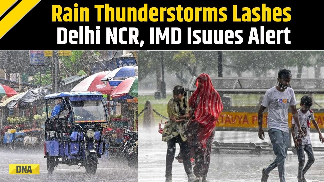 Delhi News: Heavy Rain, Thunderstorms Lashes Delhi-NCR, IMD Issues Red Alert | Delhi Weather