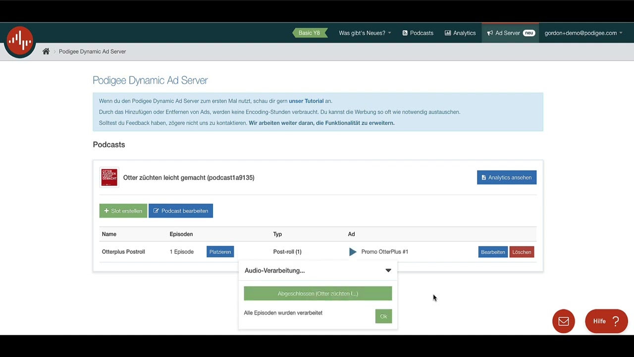Podigee Dynamic Ad Server: So einfach erstellst du Pre-, Mid- und Postrolls in Podcast-Episoden