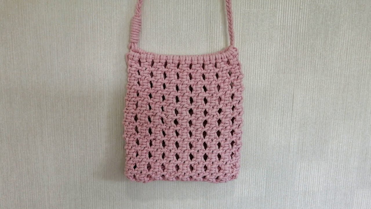DIY Macrame bag - Crossbody bag - Basic knot