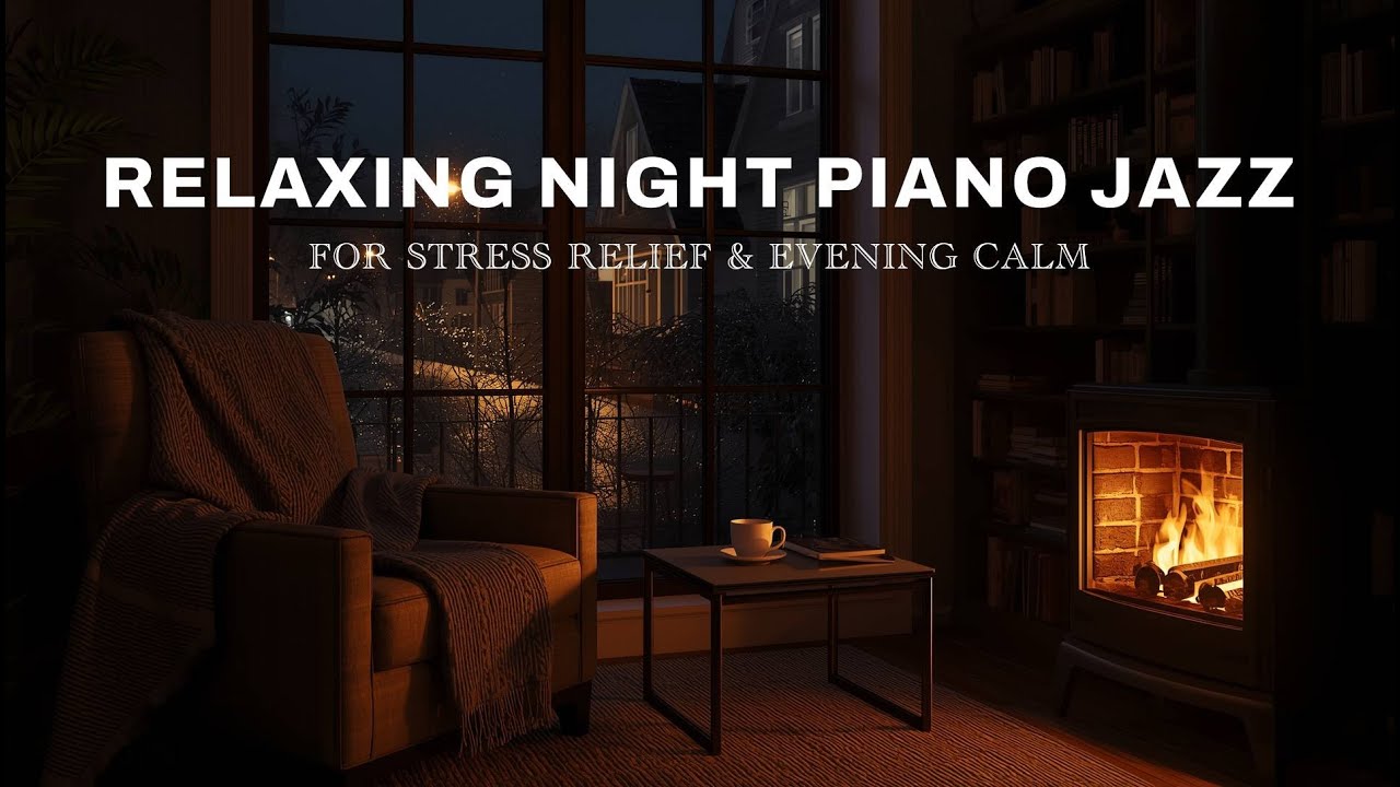 Romantic Night Piano Jazz 🔥 | Cozy Ballads & Healing Background by the Fireplace