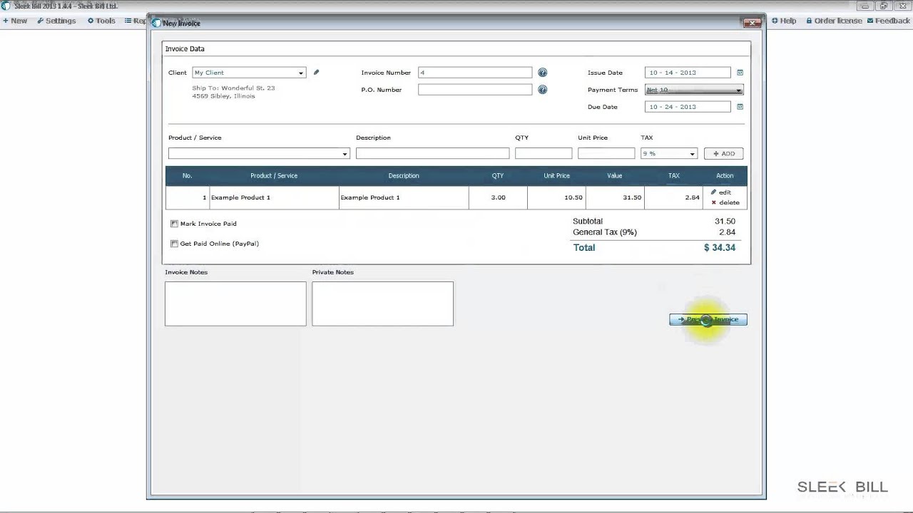 Sleek Bill Demo - Configuring the Email System & Sending a Document