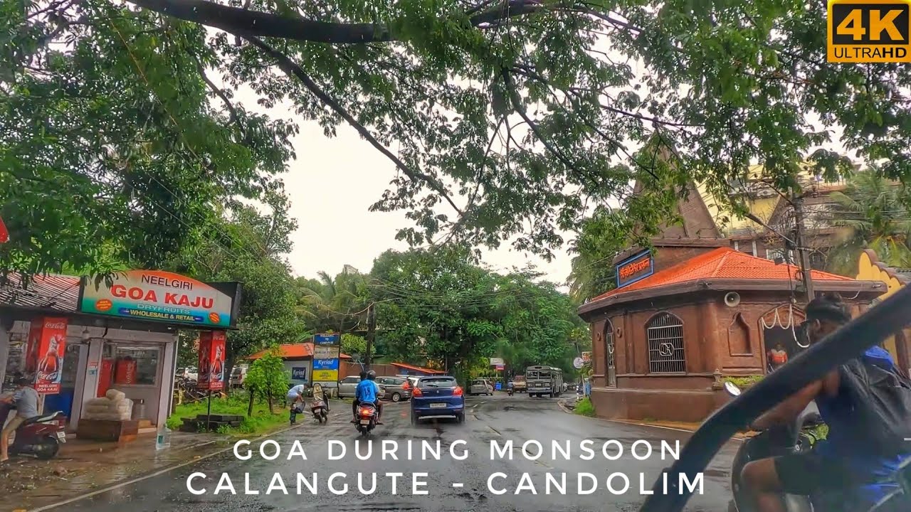 Calangute & Candolim During Monsoon | 4k Peaceful Drive with calm Music