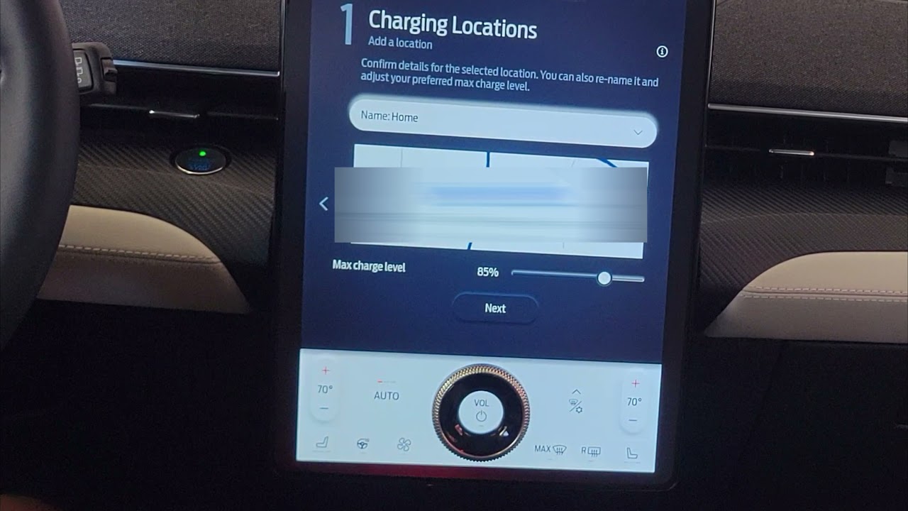 adjust charging percentage and schedule on the screen | Ford Mustang Mach E