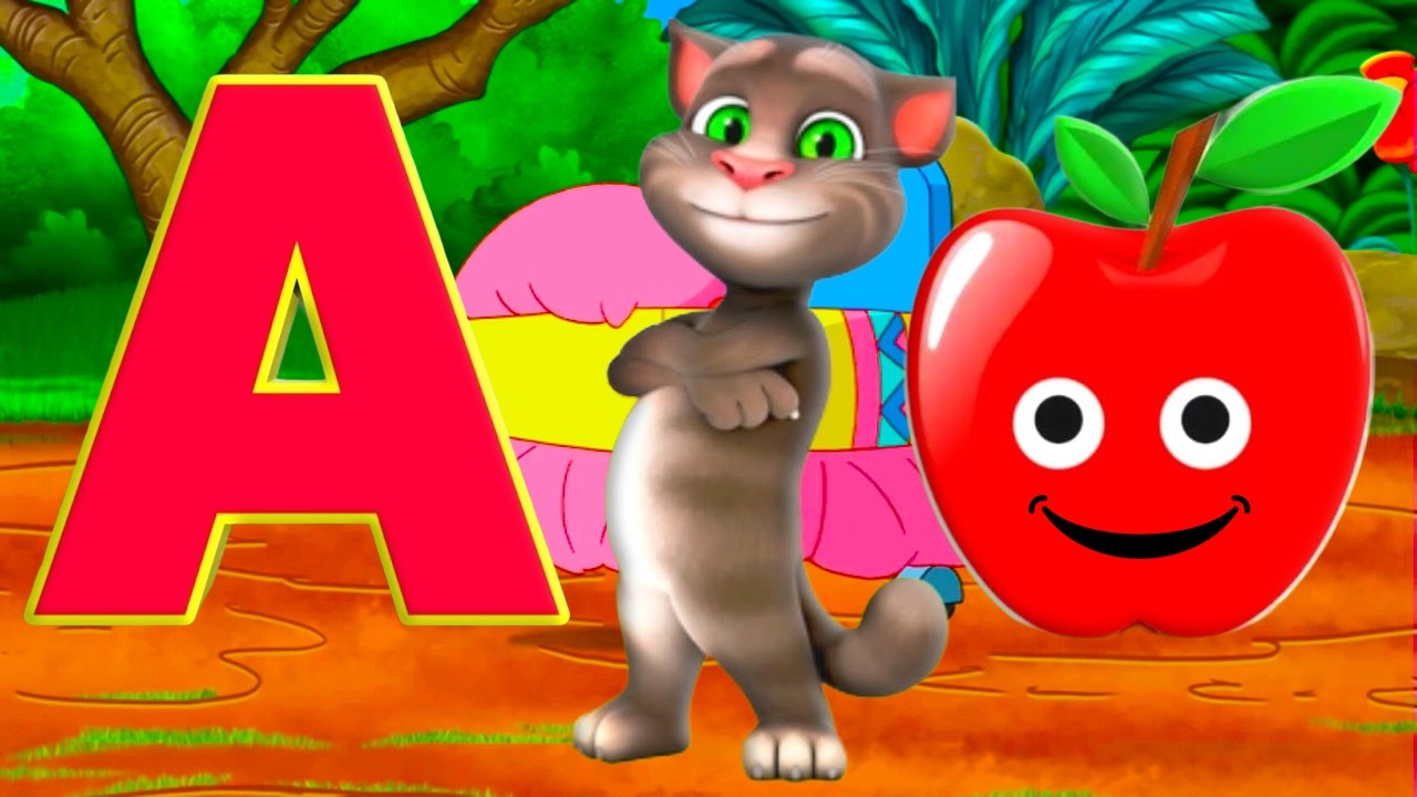 ABCD, A для яблока, 123 числа, счет от 1 до 10, один, два, три, учимся считать по алфавиту от A д...