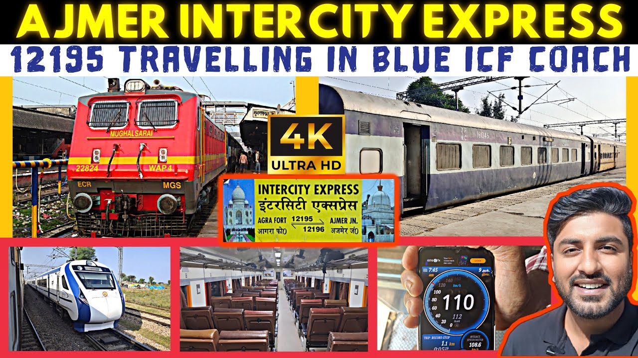 Agra Fort Ajmer Intercity Express Vlog | 12195 | Ajmer Intercity Express | Ajmer Superfast Express