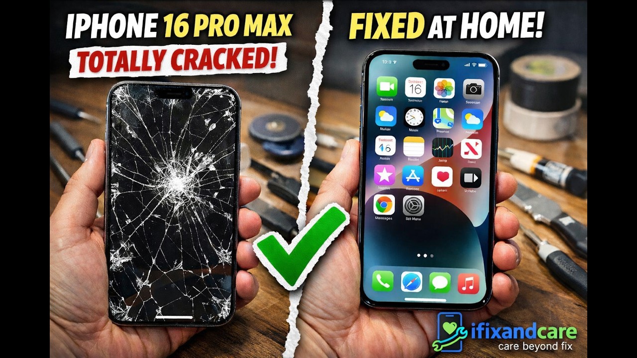 iPhone 16 Pro Max Completely Cracked — Full At-Home Repair by iFixandCare
