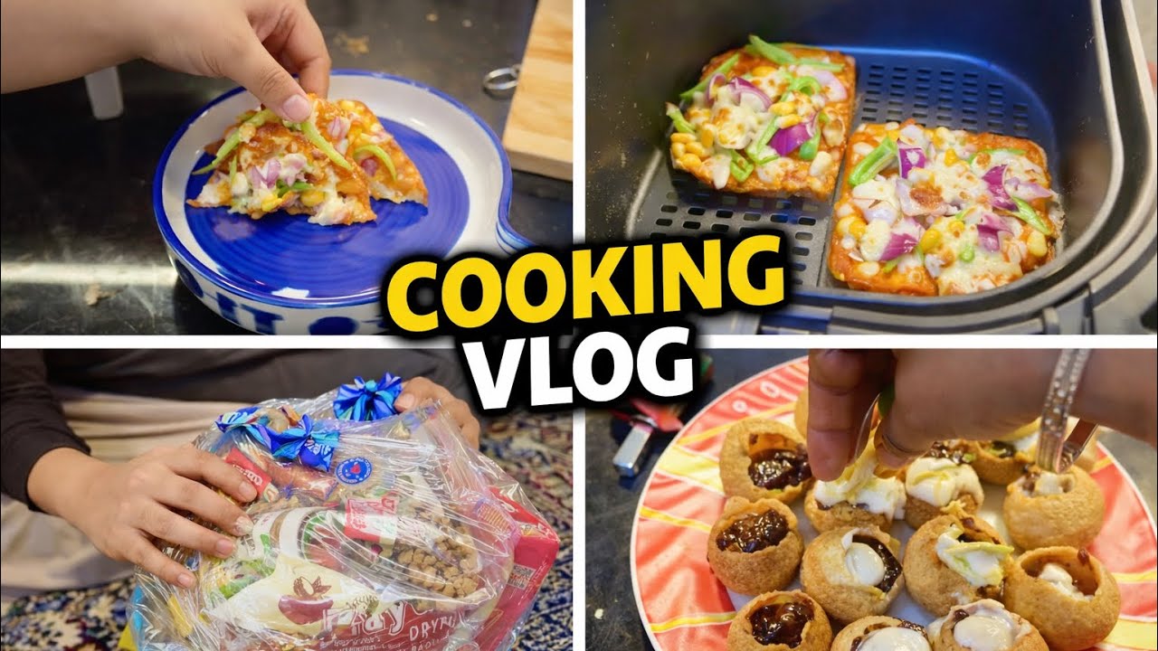 Bhai laya  Eid Ka Gift 🥩 |ChilliChicken | Aloo Matar Chaat | Bete Ka Special Bread Pizza 🍕#viral #fo