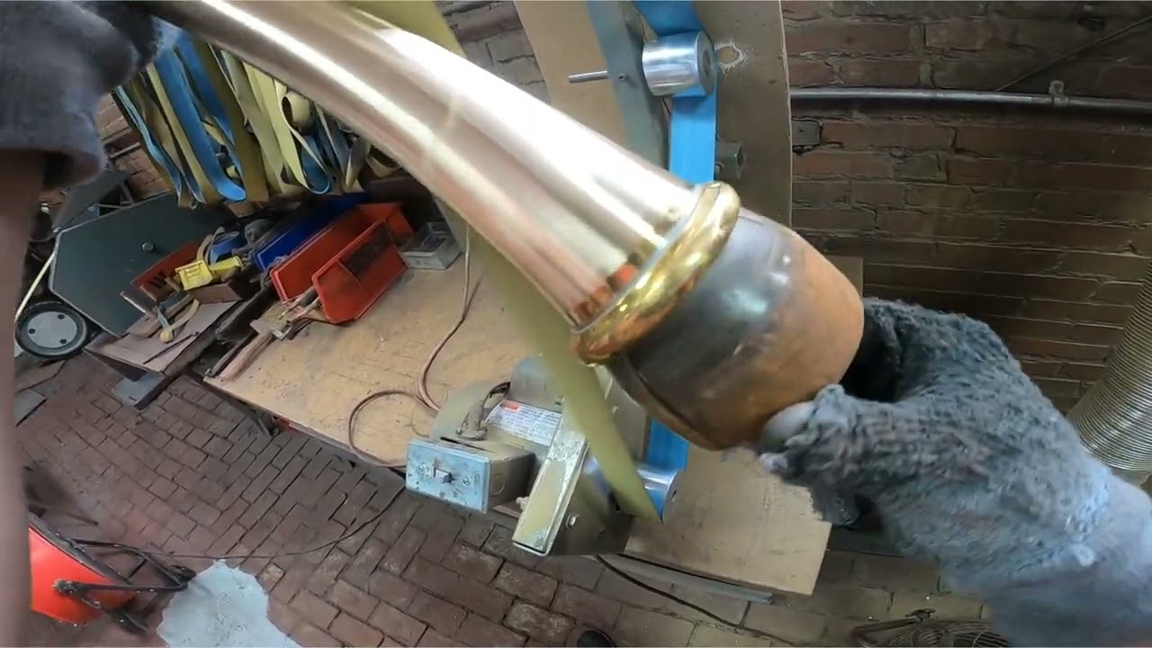 POV: Sanding a Trombone Bell | Brass Instrument Making | Handcrafted Trombone Workshop 🎺✨