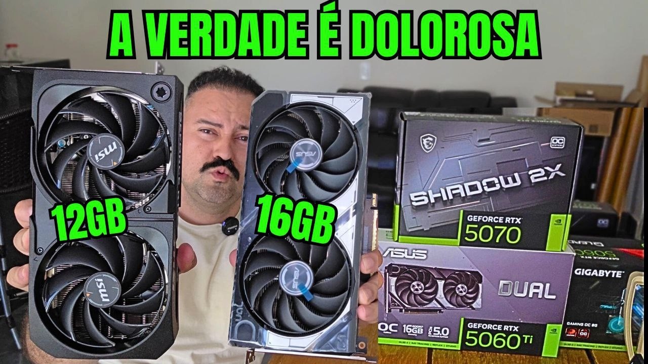 1440P RTX 5070 VS RTX 5060 TI, 16GB DE VRAM, POR ISSO A 5060 TI É SUPERIOR!!