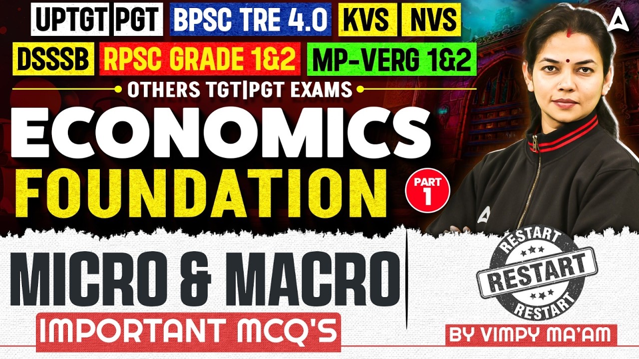 Economics Foundation Class 1 | Micro & Macro Economics Important MCQs | 2026