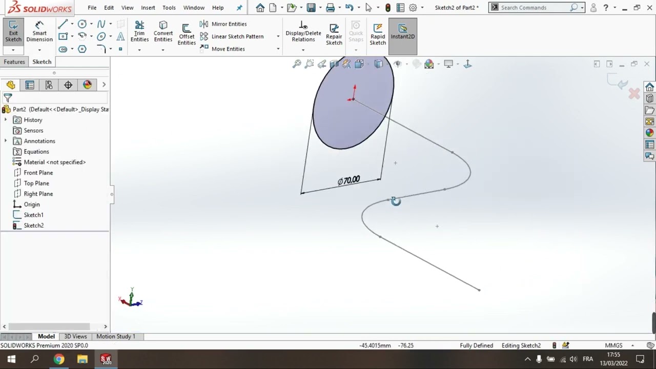 07) Swept Boss_Learn SolidWorks ✅✅ تعلم برنامج السوليدوركس