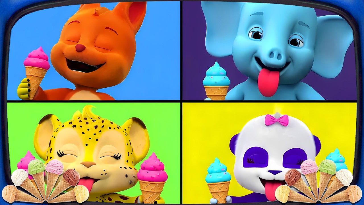 Вечеринка слов 🍦 Бейли 🐘 Лулу 🦘 Кипп 🐼 и Фрэнни 🐆 любят мороженое 🍨✨