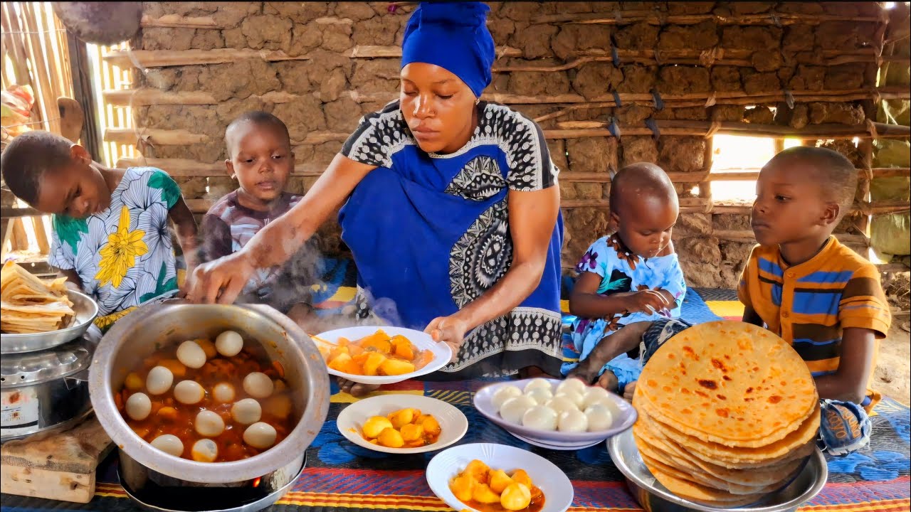 Traditional African Village Breakfast 🌄 Authentic Morning Routine & Cooking in the Village