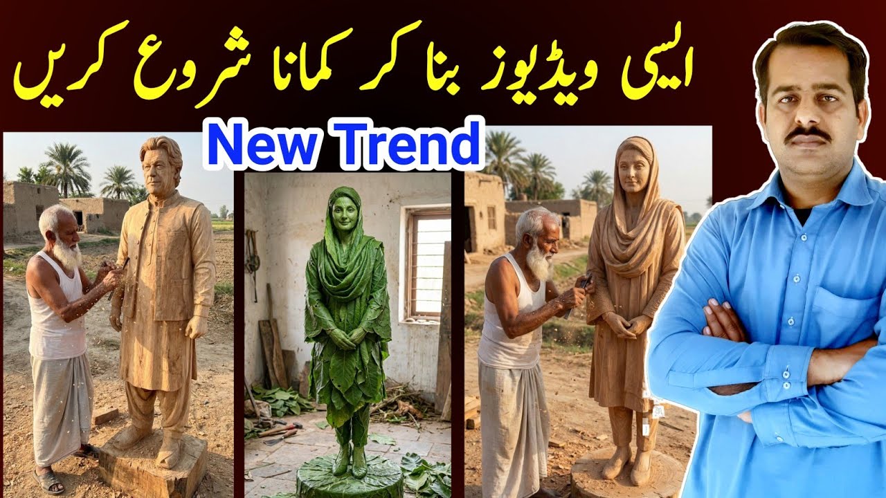 How to make Wooden statue Ai Videos | Wooden Statue of Imran Khan | qn tricks #ai #woodenstatue