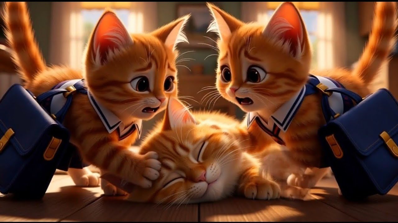 Рыжие котята заботятся о своей маме | Трогательная история о кошачьей семье в стиле Pixar