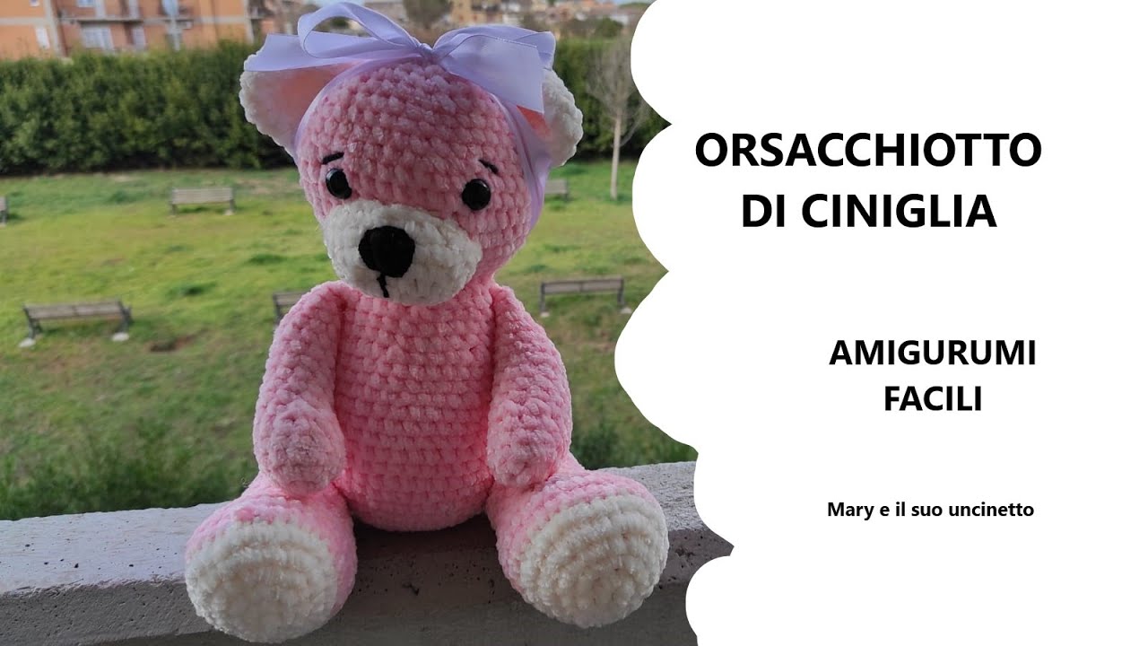 orsacchiotto di ciniglia all'uncinetto