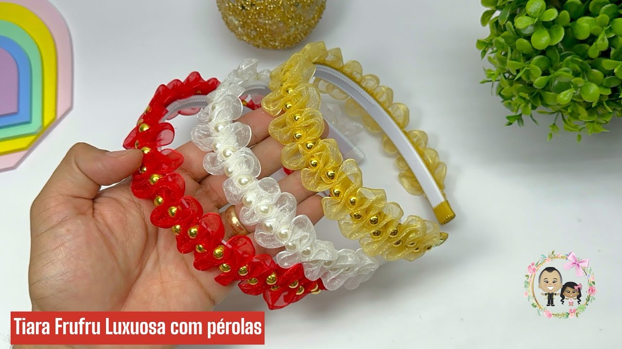 Tiara Frufru luxuosa para festas. Dicas para iniciantes.