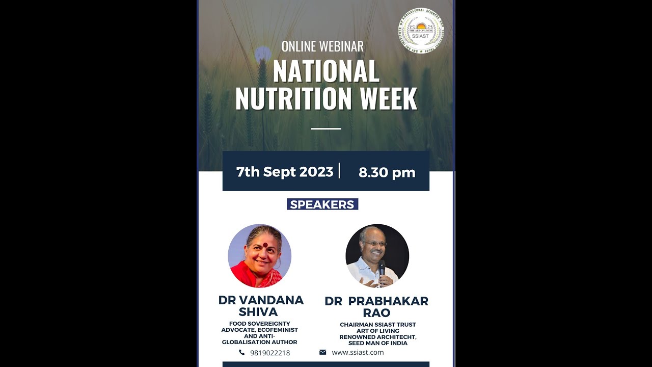 National Nutrition Week, India: A discussion between Dr Vandana Shiva and Dr Rao.