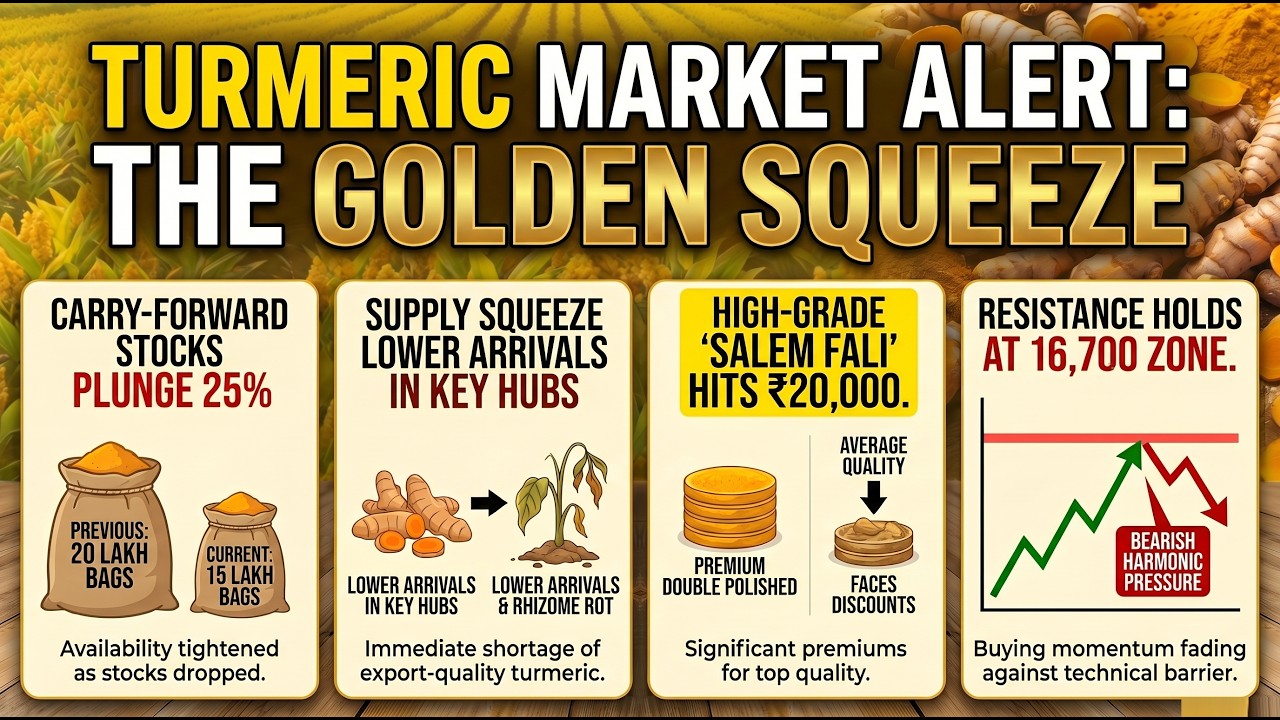 Turmeric Market Analysis: 17000 Resistance या 15200 Target? | Haldi Price Outlook 2026