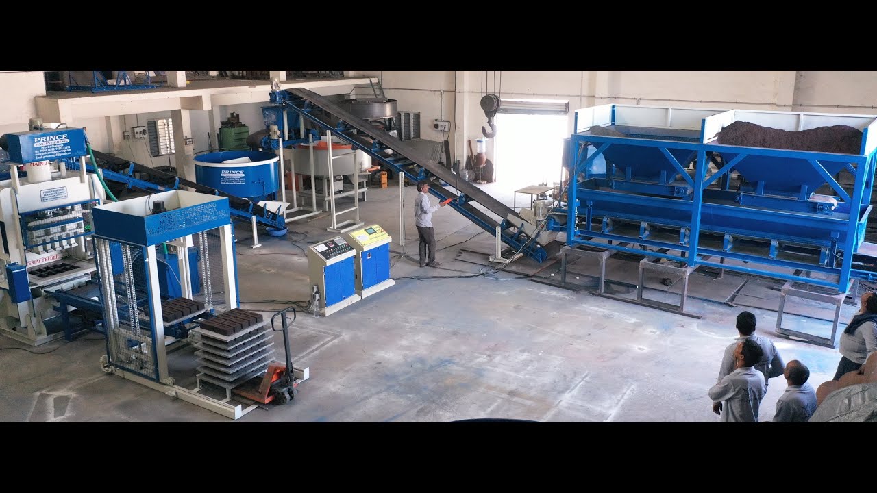 Fully Automatic Fly Ash Brick Making Machine 10 Bricks/Stock With Batching Plant