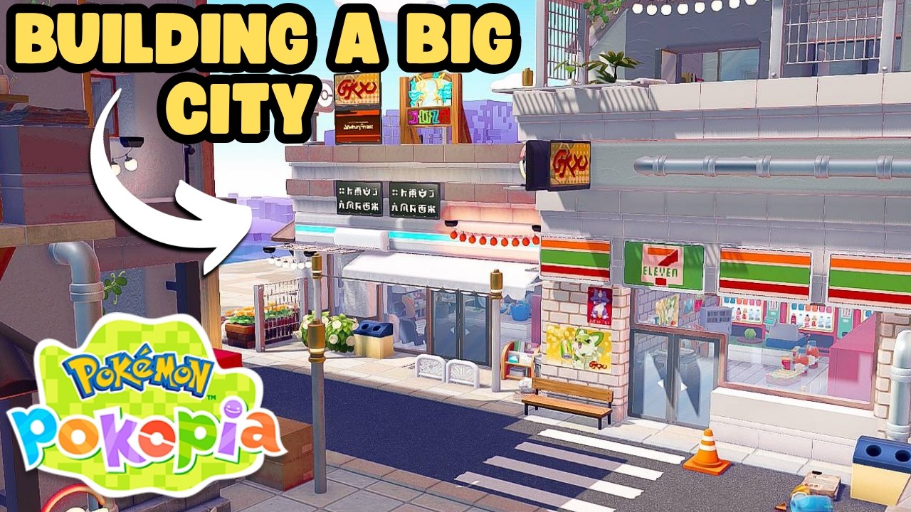 Pok&eacute;mon #pokopia ~BUILDING A HUGE CITY!~7/11,APARTMENTS,& more!~ HABITAT DESIGN~Speed build #3