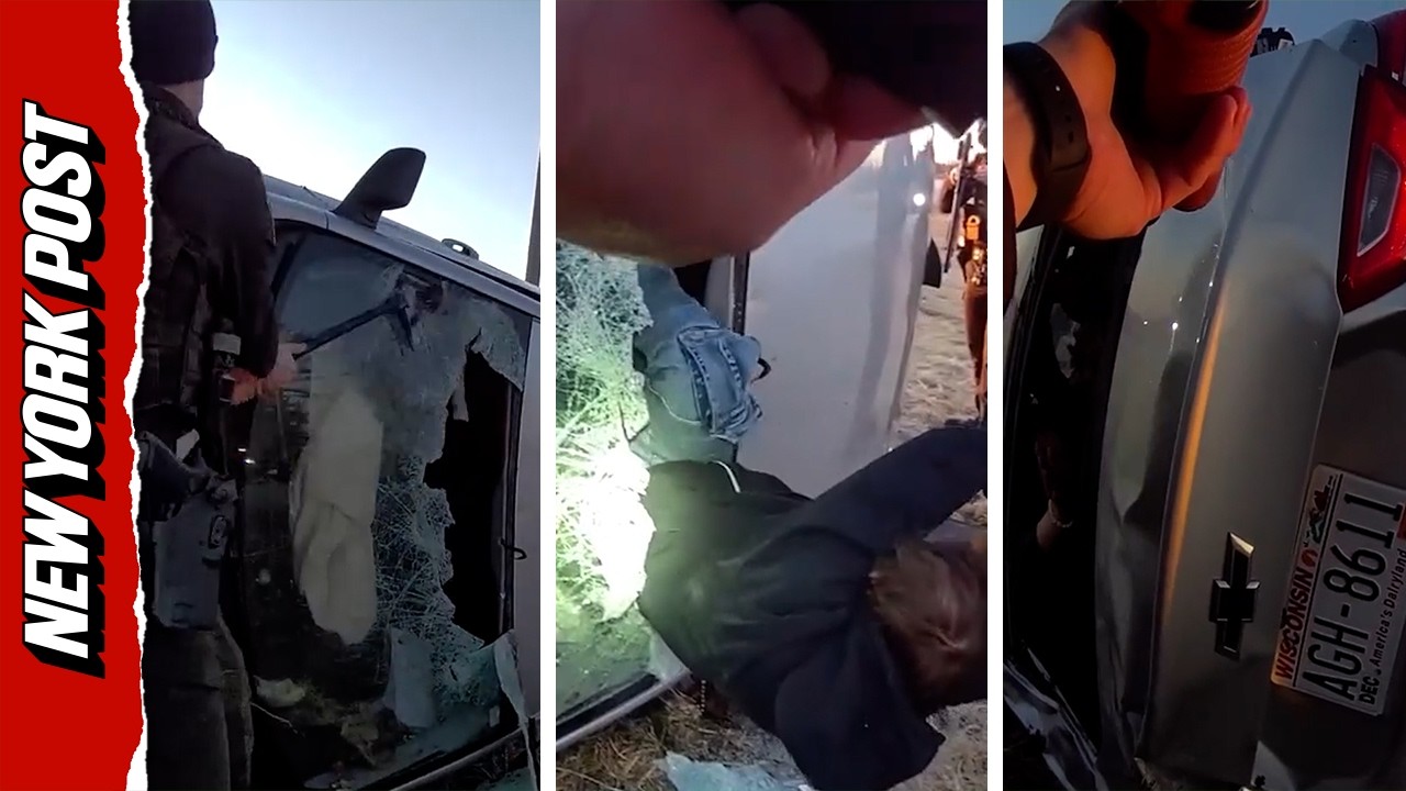 Intense Police Chase Ends With Flipped Car Caught by Dashcam