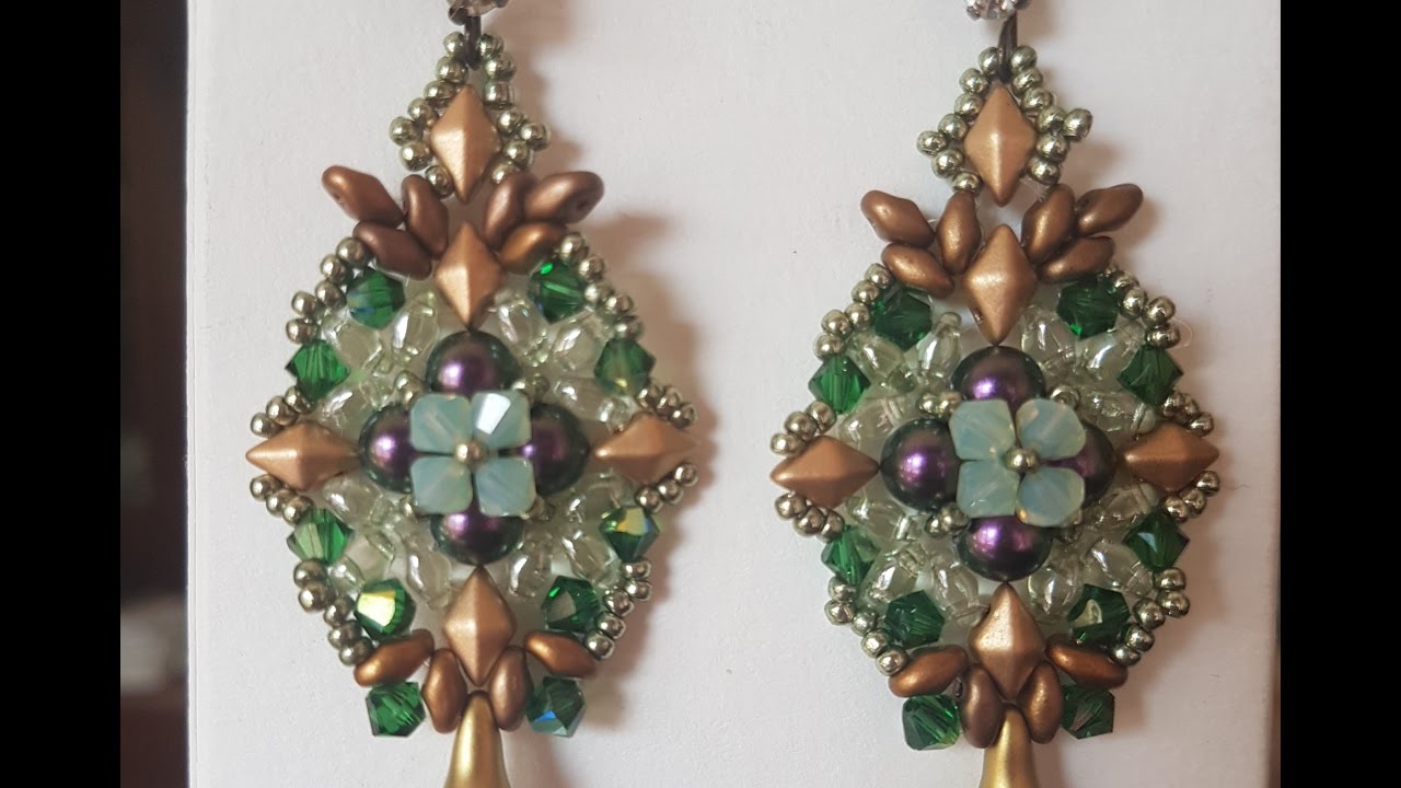 Orecchini FIORE D'ORIENTE con swarovski e superduo