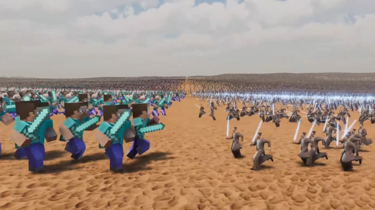 500000 Minecraft Steve vs 500000 Star Wars Jedi Ultimate Epic Battle Simulator 2 UEBS 2