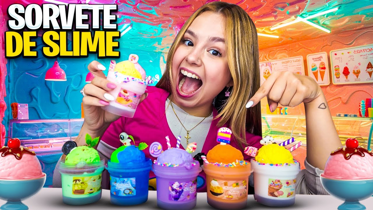 FIZ V&Aacute;RIOS SABORES DE SORVETE DE SLIME *ficaram muito realista 😳