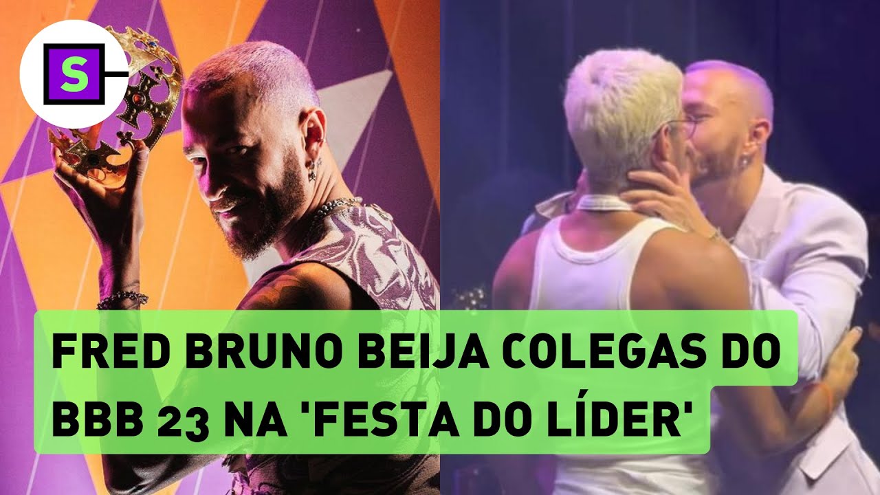 Fred Bruno organiza 'Festa do Líder' e beija colegas do BBB 23