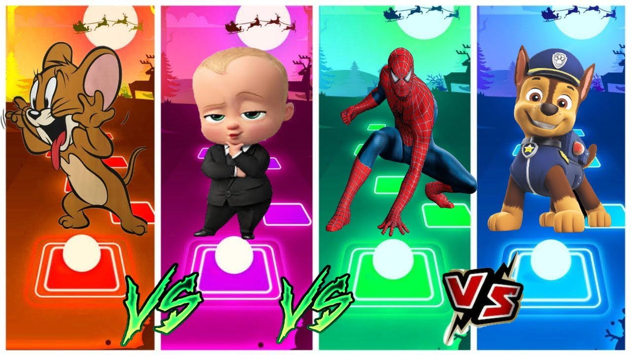 Tom and Jerry vs Boss Baby vs Spider-Man vs Paw Patrol ⚡ Tiles Hop