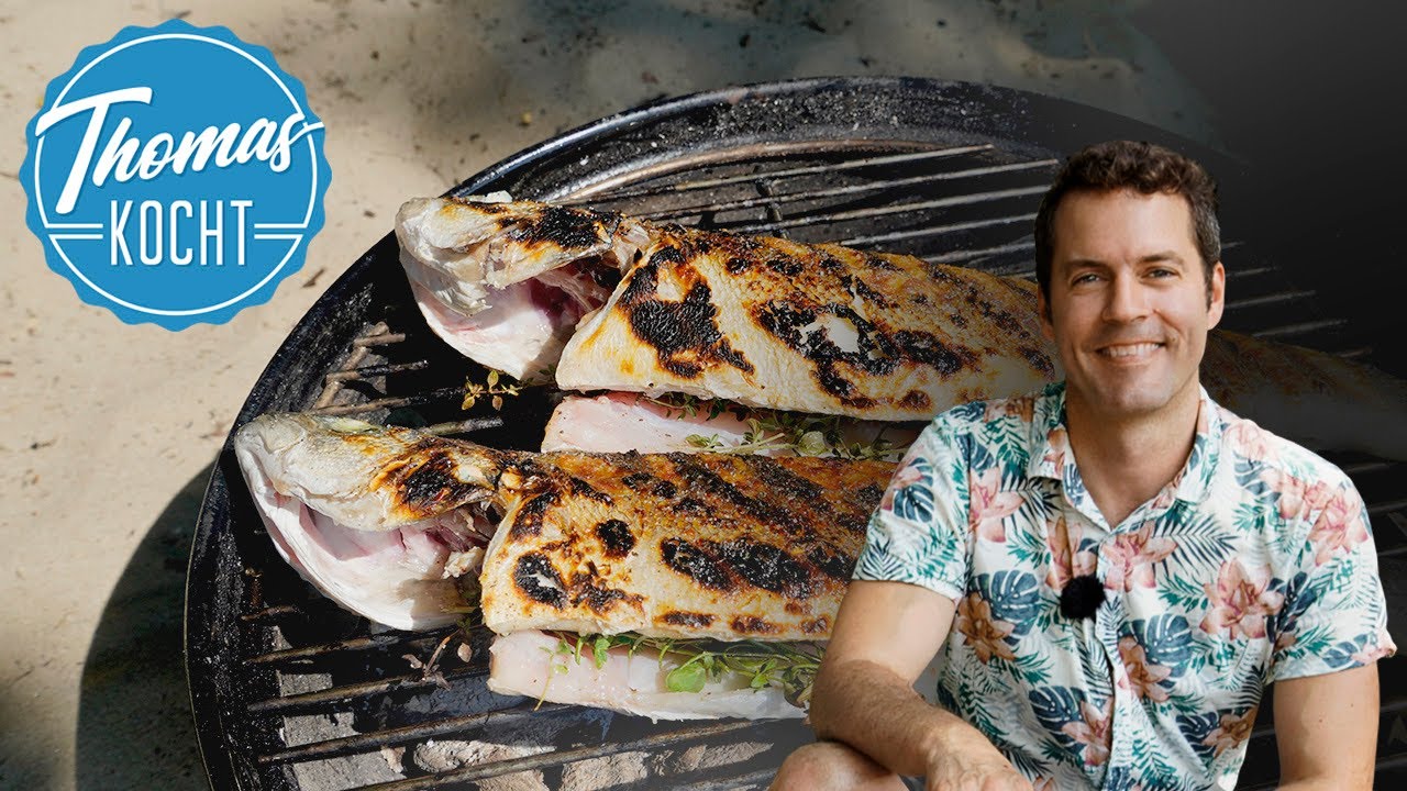 Fisch im ganzen richtig grillen - ohne ankleben / Hamburg Elbe