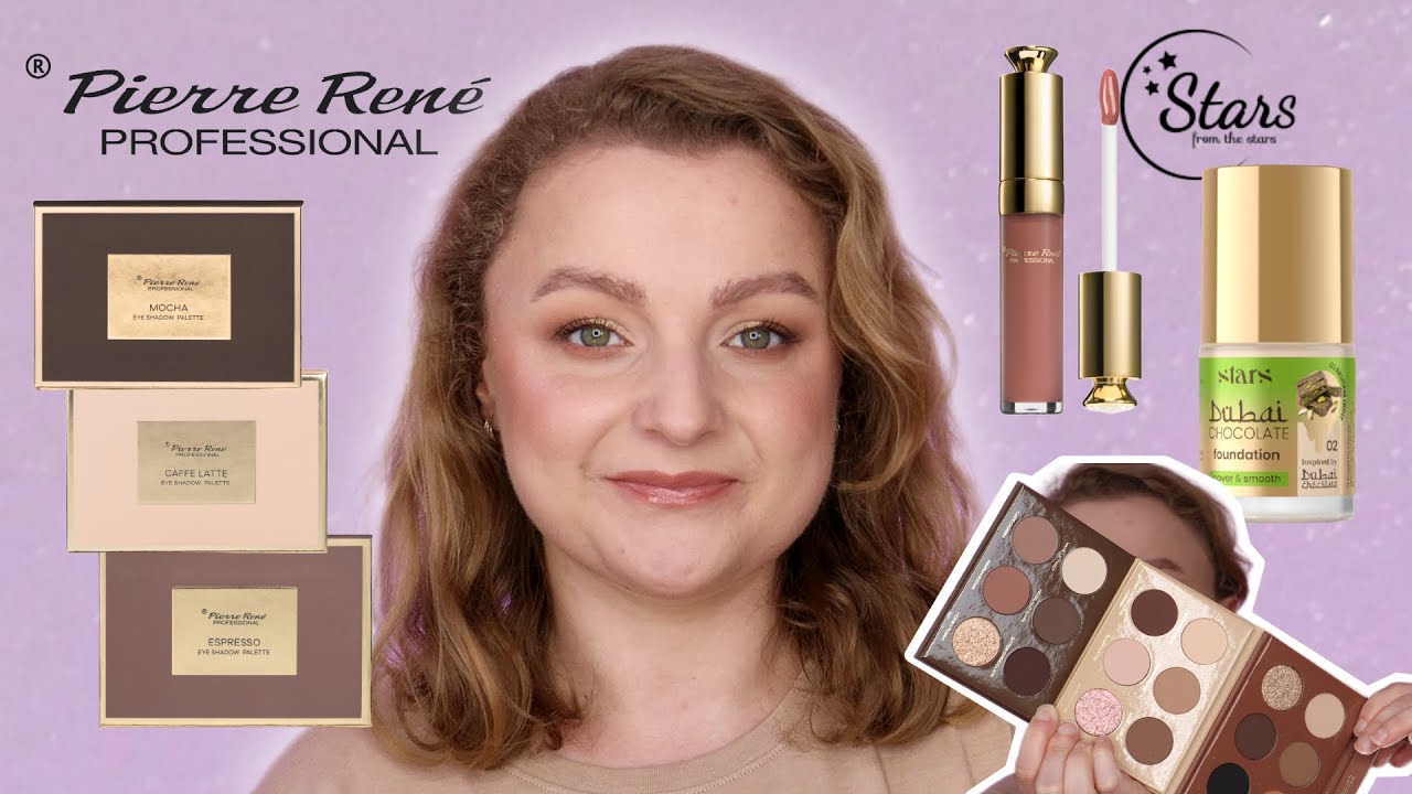 Smaczny ten makeup 😋 Kawowe paletki cieni od PIERRE RENE i podkład Dubajska czekolada od STARS 🍫