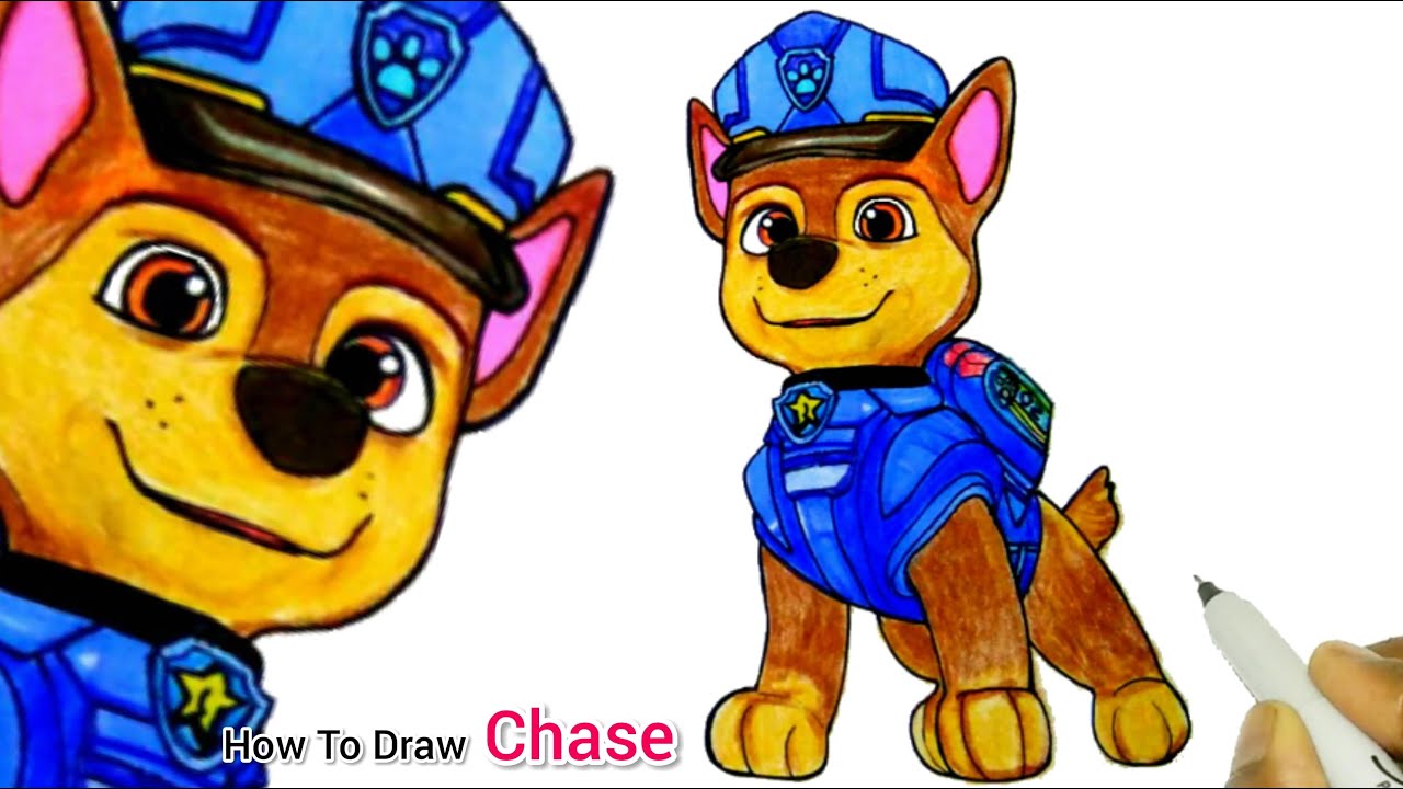 Watch Paw Patrol Movie | Chase From Nickelodeon Paw Patrol Movie | How To Draw Chase Paw Patrol