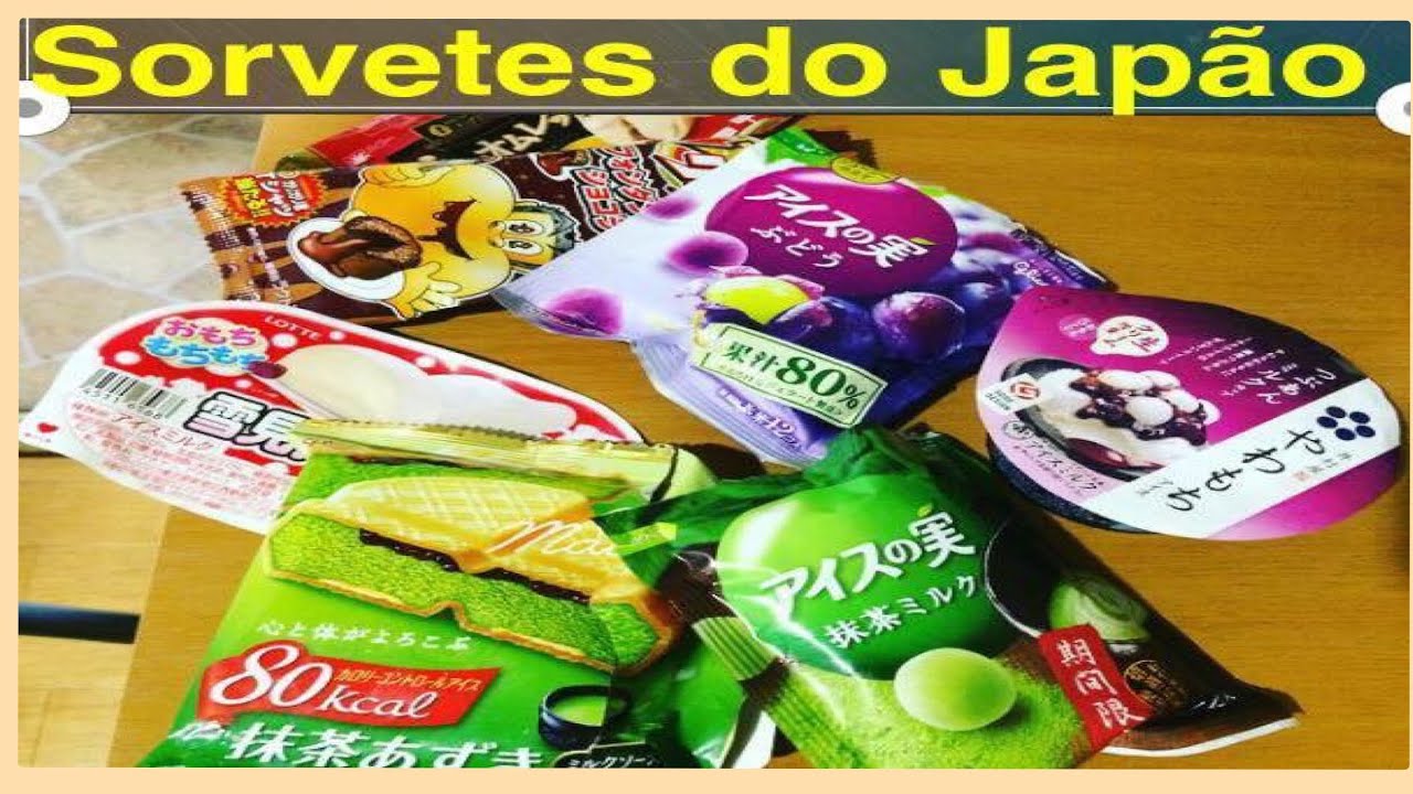 Experimentando  sorvetes do Japão